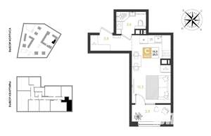 Студия квартира, вторичка, 27м2, 8/9 этаж