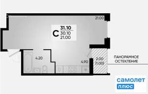 Студия квартира, вторичка, 31м2, 15/18 этаж
