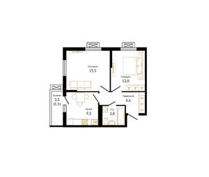1-к квартира, вторичка, 49м2, 1/10 этаж