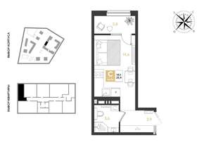 Студия квартира, вторичка, 26м2, 5/9 этаж