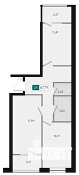 2-к квартира, вторичка, 68м2, 5/9 этаж