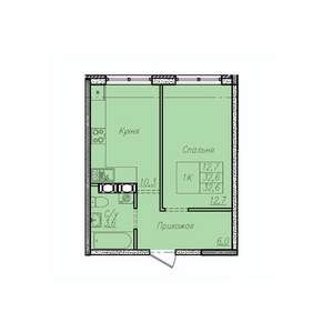 1-к квартира, вторичка, 33м2, 1/7 этаж