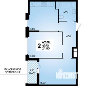 2-к квартира, вторичка, 49м2, 2/18 этаж