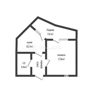 1-к квартира, вторичка, 38м2, 12/16 этаж
