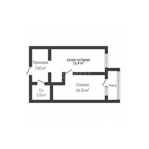 2-к квартира, вторичка, 42м2, 10/16 этаж