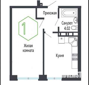 1-к квартира, вторичка, 39м2, 11/24 этаж