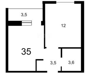 1-к квартира, сданный дом, 32м2, 8/9 этаж