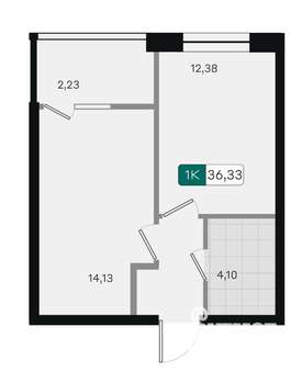 1-к квартира, вторичка, 36м2, 8/18 этаж