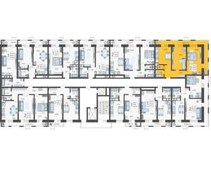 2-к квартира, строящийся дом, 65м2, 6/12 этаж