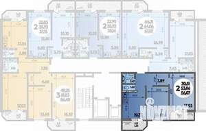 2-к квартира, вторичка, 56м2, 2/16 этаж