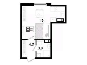 Студия квартира, вторичка, 27м2, 15/16 этаж