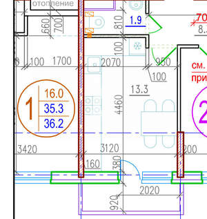 1-к квартира, вторичка, 36м2, 1/12 этаж