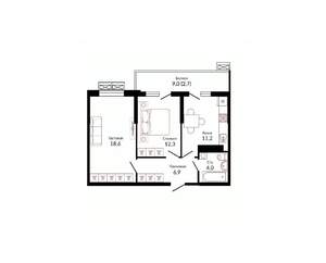 2-к квартира, вторичка, 57м2, 12/23 этаж