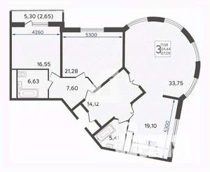 3-к квартира, вторичка, 127м2, 21/22 этаж