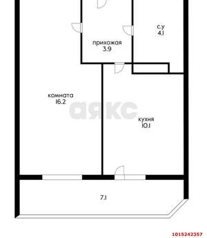 1-к квартира, вторичка, 41м2, 11/16 этаж