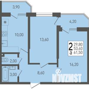 2-к квартира, вторичка, 62м2, 2/22 этаж