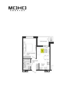 1-к квартира, вторичка, 38м2, 6/8 этаж