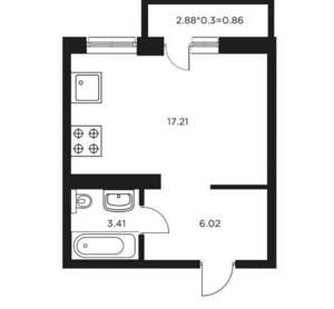Студия квартира, вторичка, 30м2, 14/23 этаж