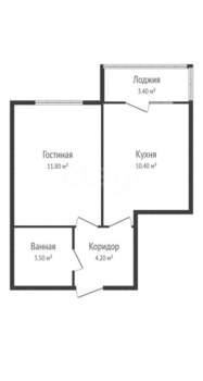 1-к квартира, сданный дом, 34м2, 16/24 этаж