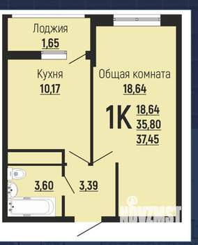 1-к квартира, вторичка, 37м2, 8/24 этаж