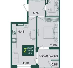 2-к квартира, вторичка, 42м2, 9/18 этаж