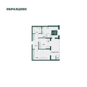 2-к квартира, вторичка, 59м2, 2/18 этаж