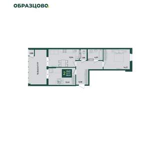 2-к квартира, вторичка, 66м2, 14/18 этаж