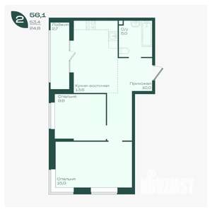 2-к квартира, вторичка, 56м2, 2/18 этаж