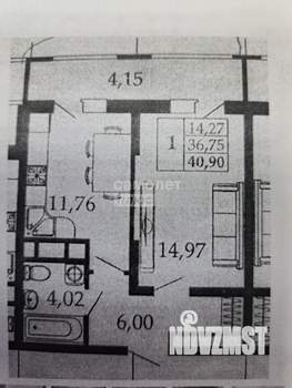 1-к квартира, вторичка, 41м2, 15/18 этаж