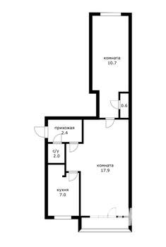 2-к квартира, вторичка, 40м2, 2/5 этаж