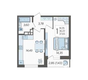 1-к квартира, вторичка, 38м2, 7/12 этаж