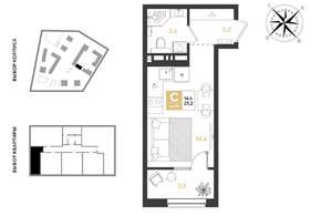 Студия квартира, вторичка, 25м2, 6/9 этаж