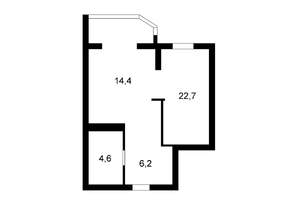1-к квартира, вторичка, 40м2, 22/25 этаж