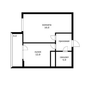 1-к квартира, вторичка, 40м2, 2/14 этаж