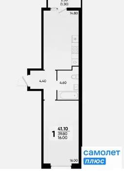 1-к квартира, вторичка, 41м2, 14/18 этаж