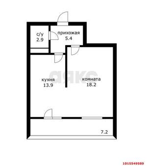 1-к квартира, вторичка, 49м2, 8/16 этаж