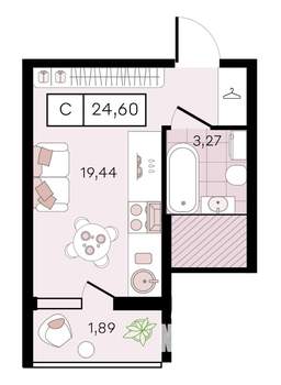 Студия квартира, вторичка, 25м2, 2/8 этаж