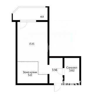 Студия квартира, вторичка, 30м2, 12/16 этаж