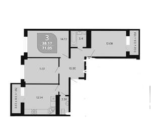 3-к квартира, вторичка, 75м2, 7/9 этаж