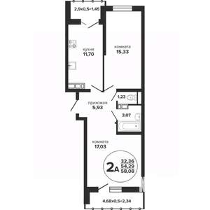 2-к квартира, вторичка, 59м2, 11/24 этаж