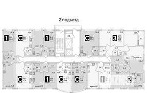 3-к квартира, вторичка, 74м2, 2/16 этаж