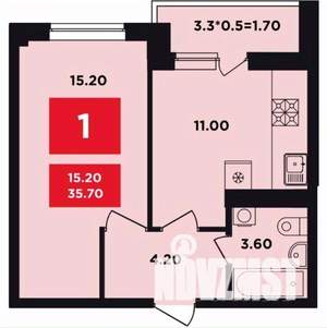 1-к квартира, вторичка, 36м2, 8/12 этаж