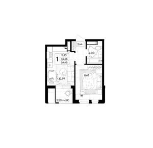 1-к квартира, вторичка, 34м2, 17/18 этаж
