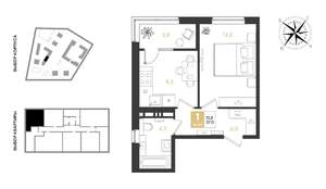 1-к квартира, вторичка, 37м2, 7/9 этаж