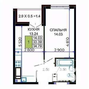 1-к квартира, вторичка, 35м2, 12/24 этаж