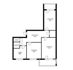 3-к квартира, вторичка, 72м2, 11/12 этаж