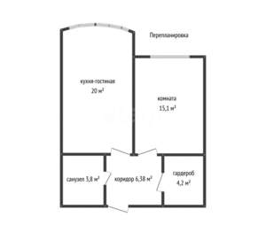 1-к квартира, вторичка, 43м2, 2/9 этаж