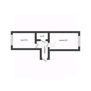 1-к квартира, вторичка, 41м2, 6/6 этаж