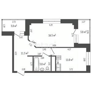 1-к квартира, вторичка, 43м2, 11/15 этаж
