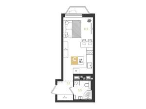 Студия квартира, строящийся дом, 25м2, 5/9 этаж